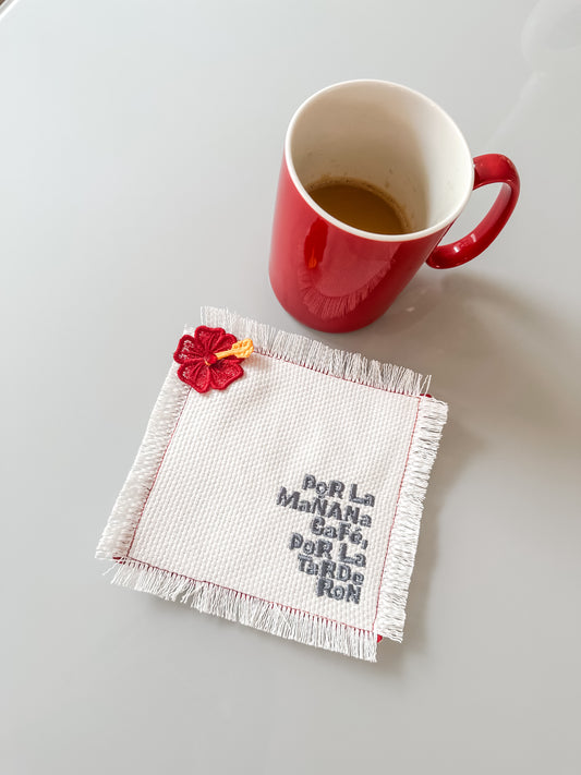 Mug Rug - Por la Mañana Café por la Tarde Ron