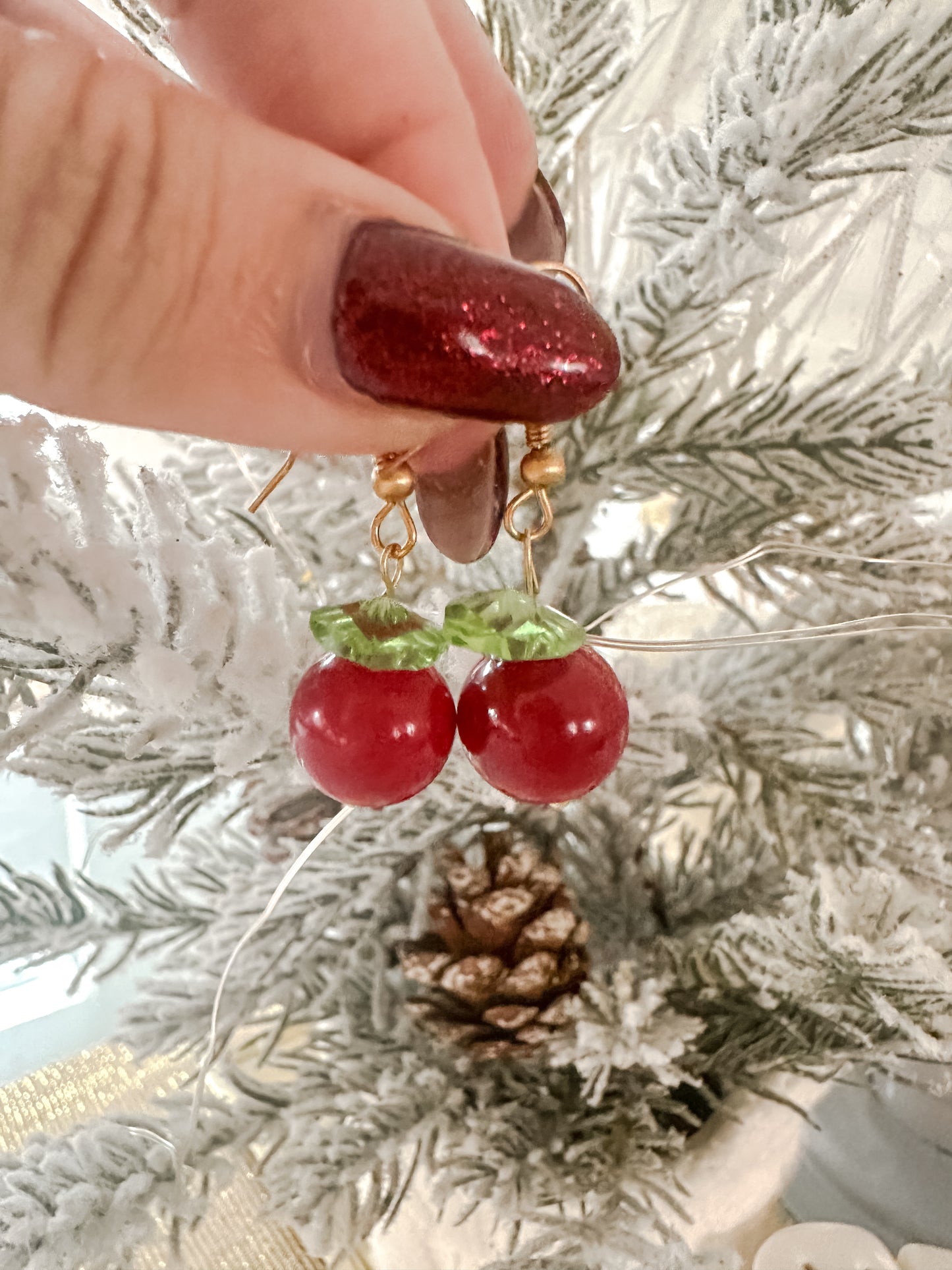 Mini Cherry Earrings